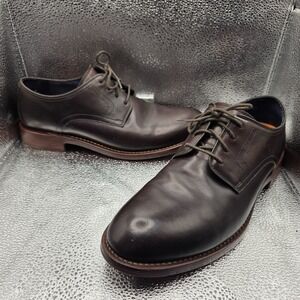 Cole Haan Grand Plain Toe Oxfords Brown Leather Mens Size 9.5 Dress Shoes C11659